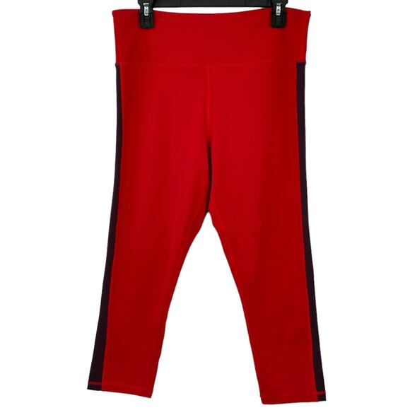 Zyia Active Leggings Womens 14 16 Red Royalty Stripe Light n Tight Hi Rise Gym - Picture 1 of 4